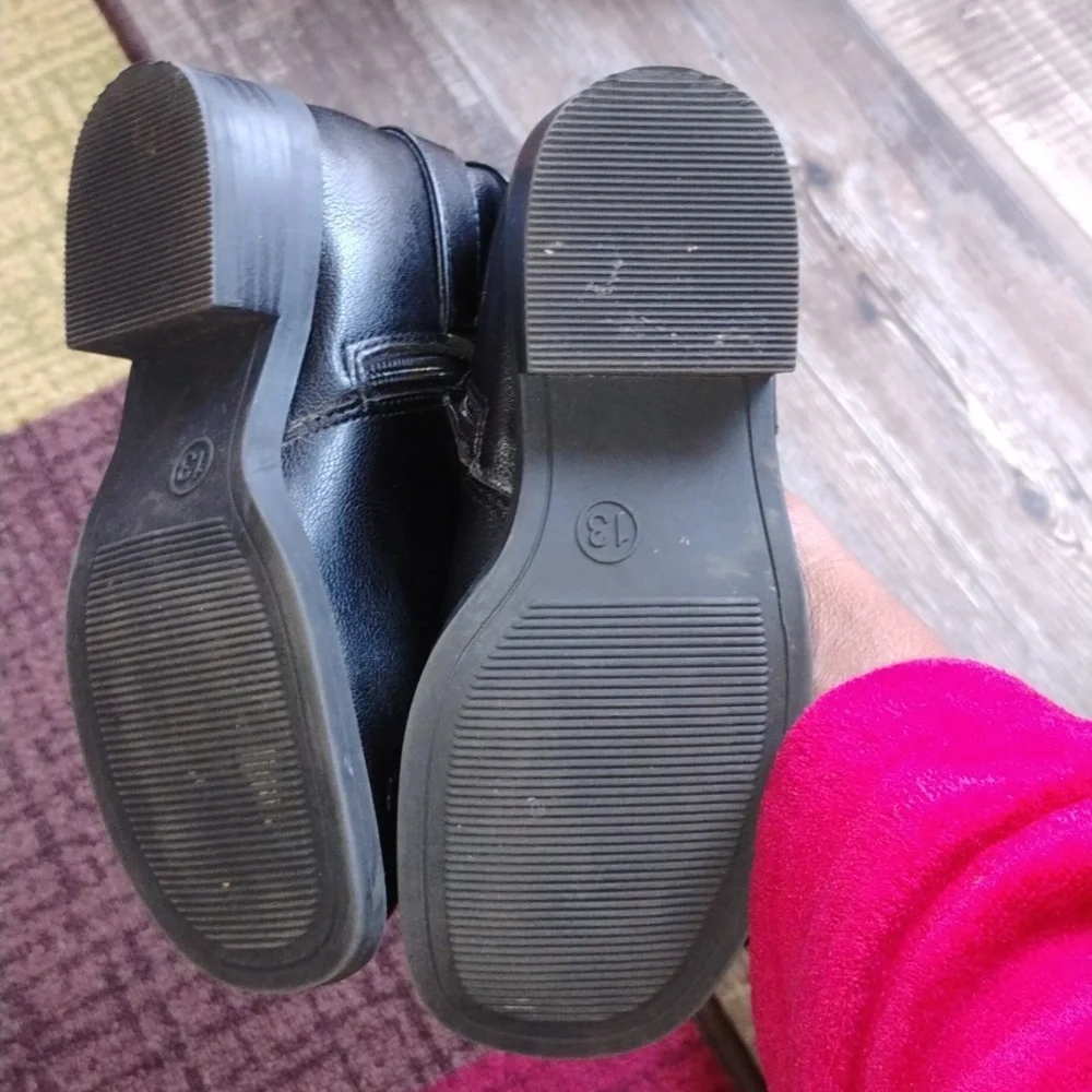 Girls Black Buckle Strap Boots, Winter Boots